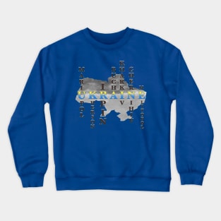 Ukrainian cities suffering during the war Crewneck Sweatshirt